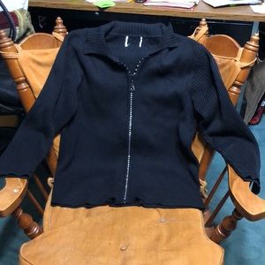 Rhinestone zip sweater